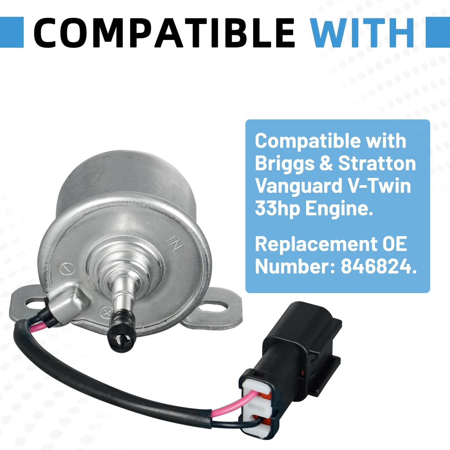 846824 Upgraded Fuel Pump Compatible with Briggs & Stratton Vanguard V-Twin 33hp Engine