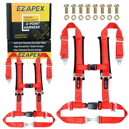 4 Point Harness Plastic Buckle Red Pack of 2