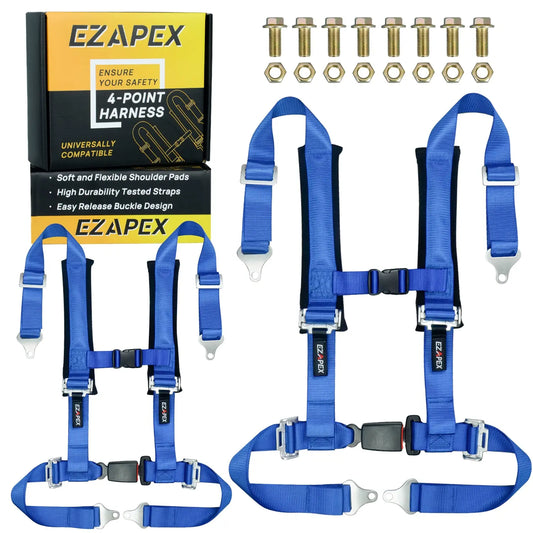 4 Point Harness Plastic Buckle Blue Pack of 2