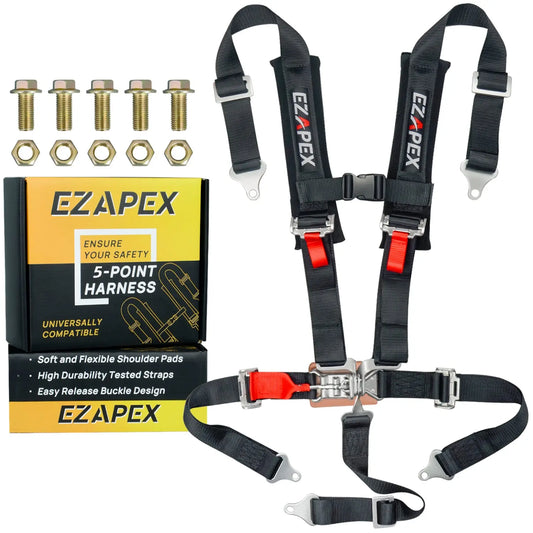 5 Point Harness Steel Buckle Black Pack of 1
