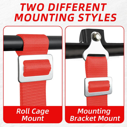 4 Point Harness Steel Buckle Red Pack of 2