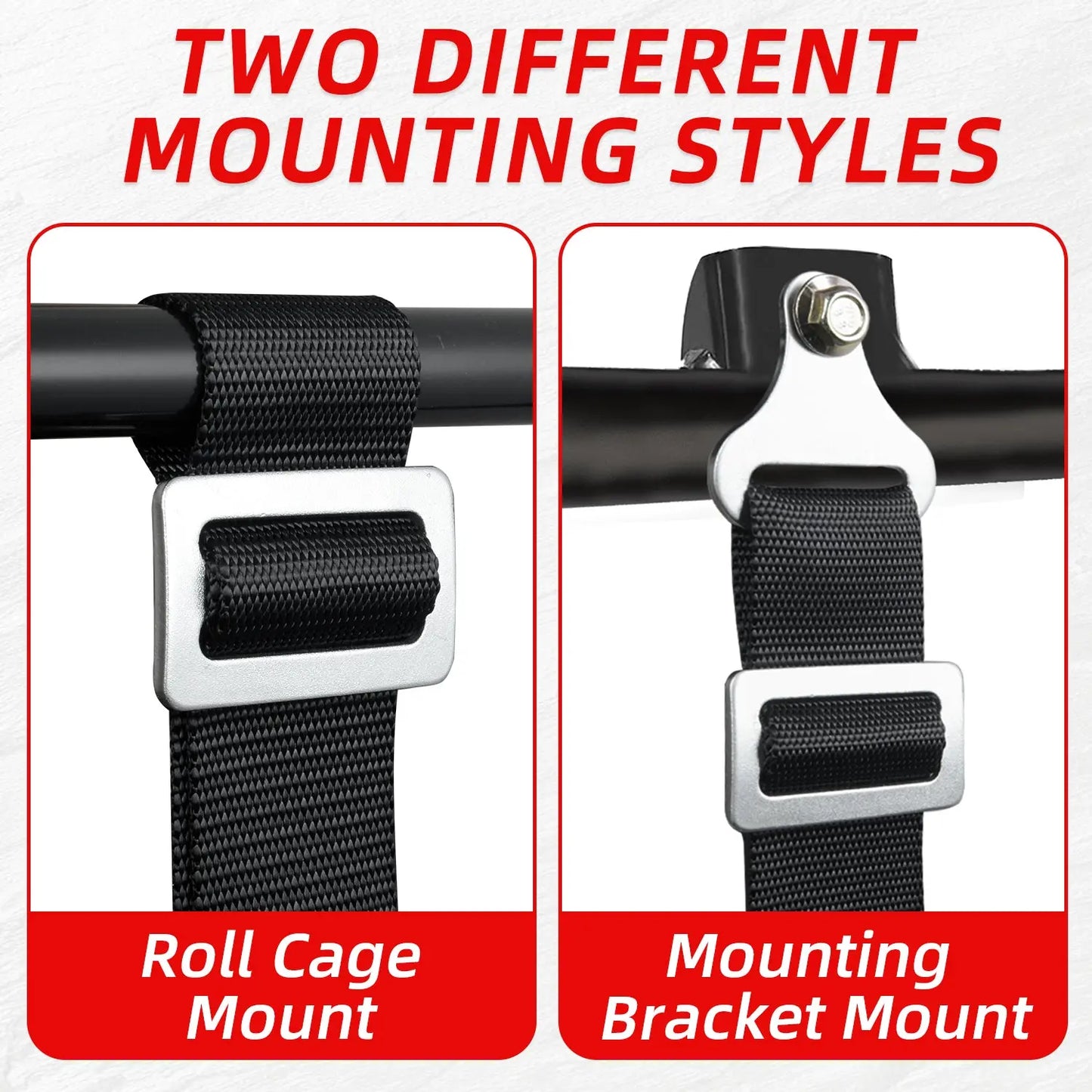 4 Point Harness Steel Buckle Black Pack of 2