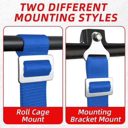 4 Point Harness Steel Buckle Blue Pack of 2