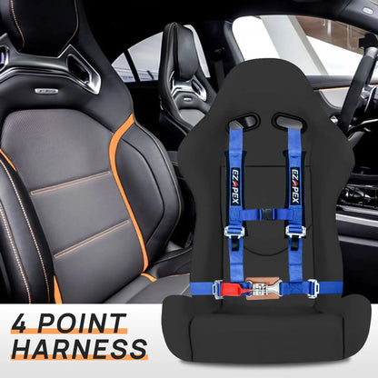 4 Point Harness Steel Buckle Blue Pack of 2