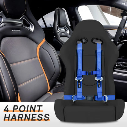 4 Point Harness Plastic Buckle Blue Pack of 2