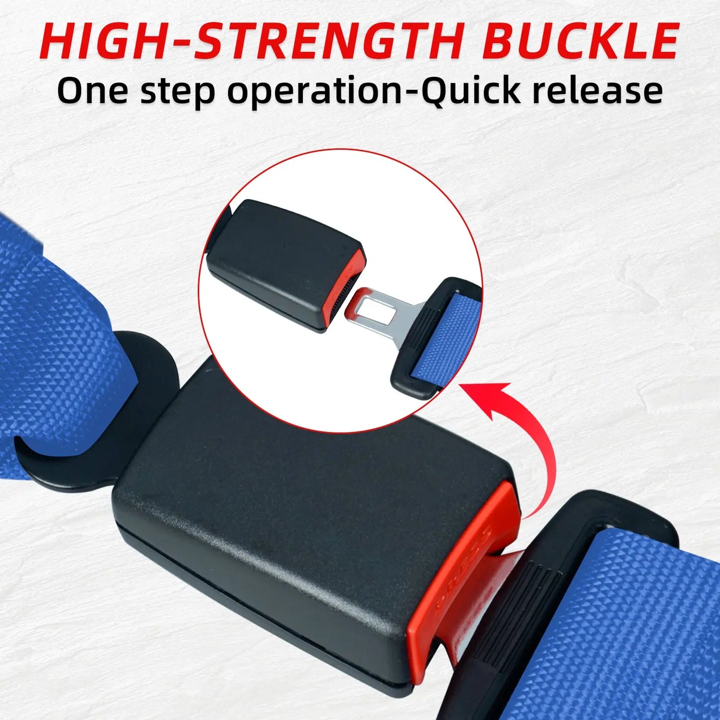 4 Point Harness Plastic Buckle Blue Pack of 2