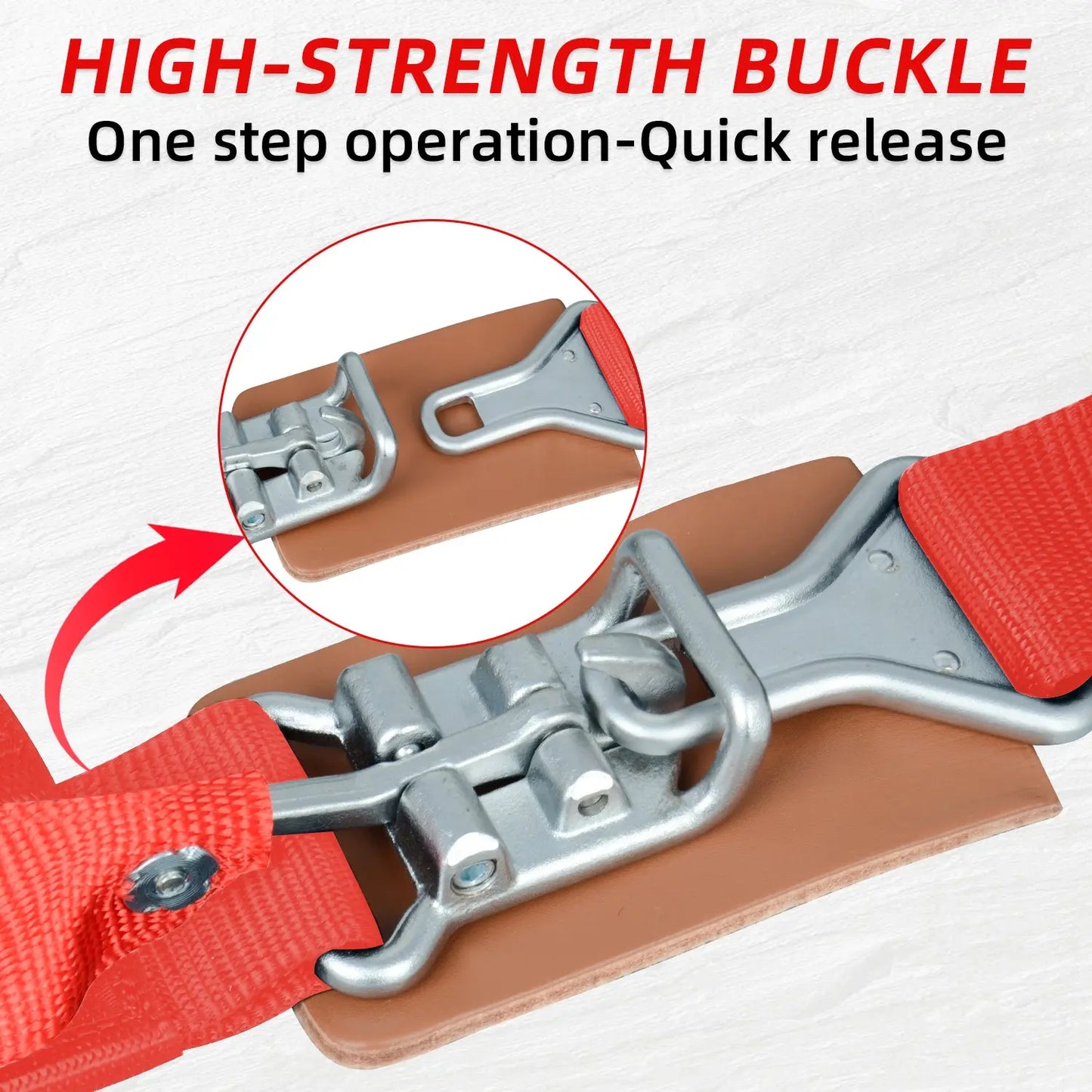 4 Point Harness Steel Buckle Red Pack of 2