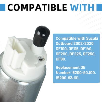 5200-90J00 15200-93J01 Upgraded Fuel Pump Compatible with Suzuki Outboard 2002-2020 DF100 DF115 DF140 DF200 DF225 DF250 DF90