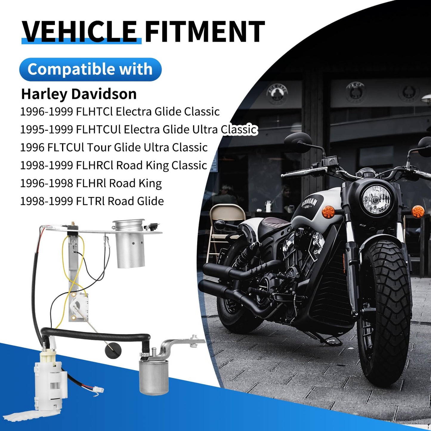 61342-95A Upgraded Fuel Pump Assembly Compatible With Harley Davidson Electra Glide Classic FLHTCI Ultra Classic FLHTCUI 1995-1999 Models Replaces 6134295A 61342-95 75076-96 61326-95
