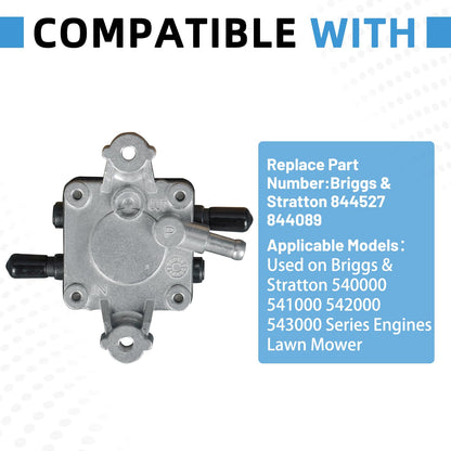 844527 844089 Upgraded Fuel Pump Compatible with Briggs & Stratton 540000 541000 542000 543000 Series Engines Lawn Mower