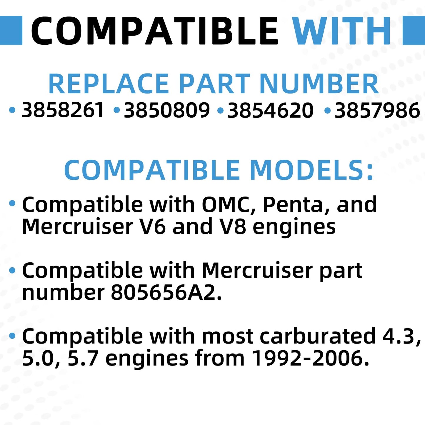 3858261 3850809 3854620 3857986 Upgraded Low pressure Fuel Pump Compatible with Penta 4.3L 5.0L 5.7L Engines