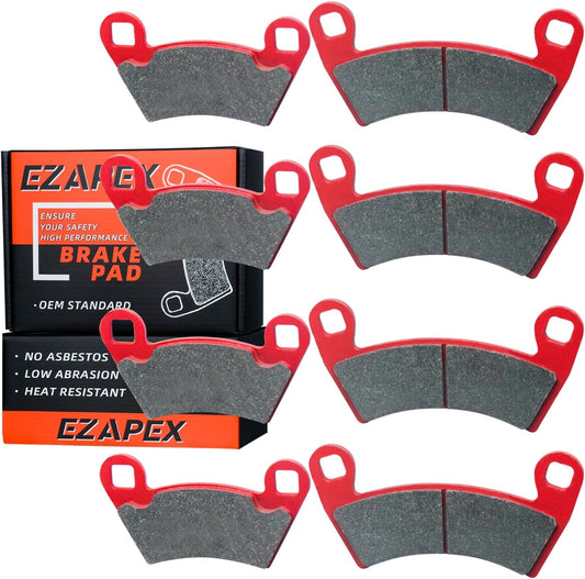 Upgraded Polaris Brake Pads Front and Rear Compatible With 2012-2018 Ranger XP 900, 2008-2013 500 700 800, 2014-2017 Diesel, 2010-2015 EV - 4 Sets Ceramic