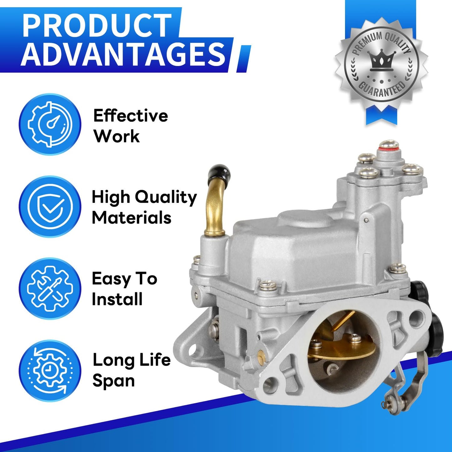 3V2031000M Upgraded Carburetor Compatible with Tohatsu MFS9.8A-B (9.8HP, tiller handle only) MFS9.8A2 MFS9.8A3, for Nissan NSF9.8A2 NSF9.8A3 9.8HP Four-Stroke Outboard Carburetor