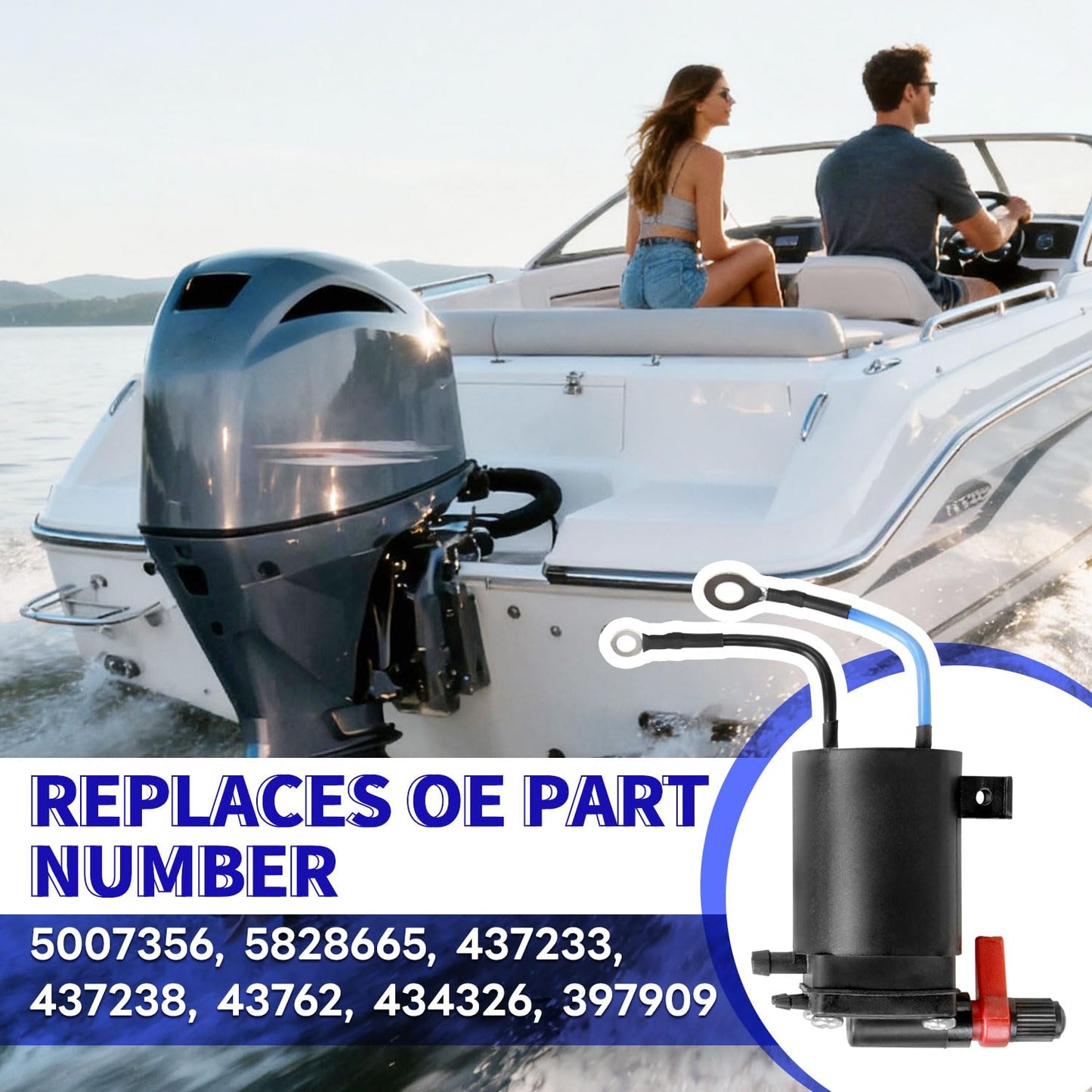 5007356 Upgraded Fuel Primer Choke Solenoid Compatible with Johnson Evinrude, for OMC Replace 434326 397909 582865