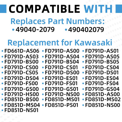 49040-2079 490402079 Upgraded Inline External Electric Fuel pump Compatible with Kawasaki FD661D FD791D FD851D Cub Cadet M60 M72 1998-2023 Machinery Tractor Fuel Pump
