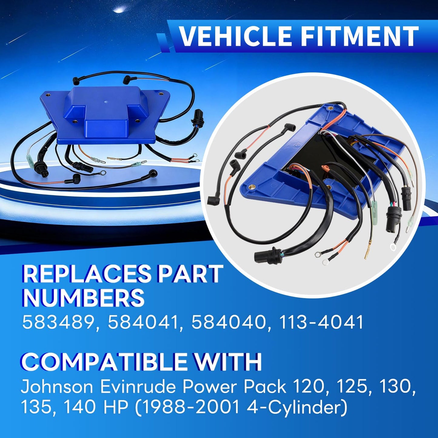 583489 Upgraded Power Pack Compatible with Johnson Evinrude 120.125.130.135.140HP, for 583489 584041 584040 113-4041(1988-2001) 4-Cyl