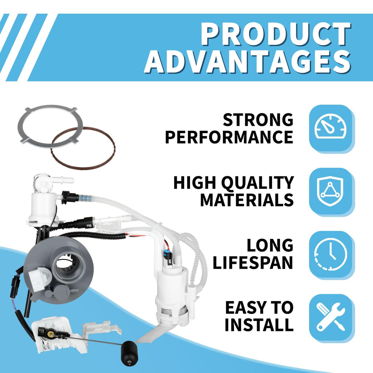 75069-08D 6290808 6135608 Fuel Pump Assembly Compatible with Harley-Davidson Road King FLTRX 2008-2022, Street Glide FLTRX 2008-2022, Road Glide FLTRX 2013-2022, Freewheeler FLRT 2015-2022