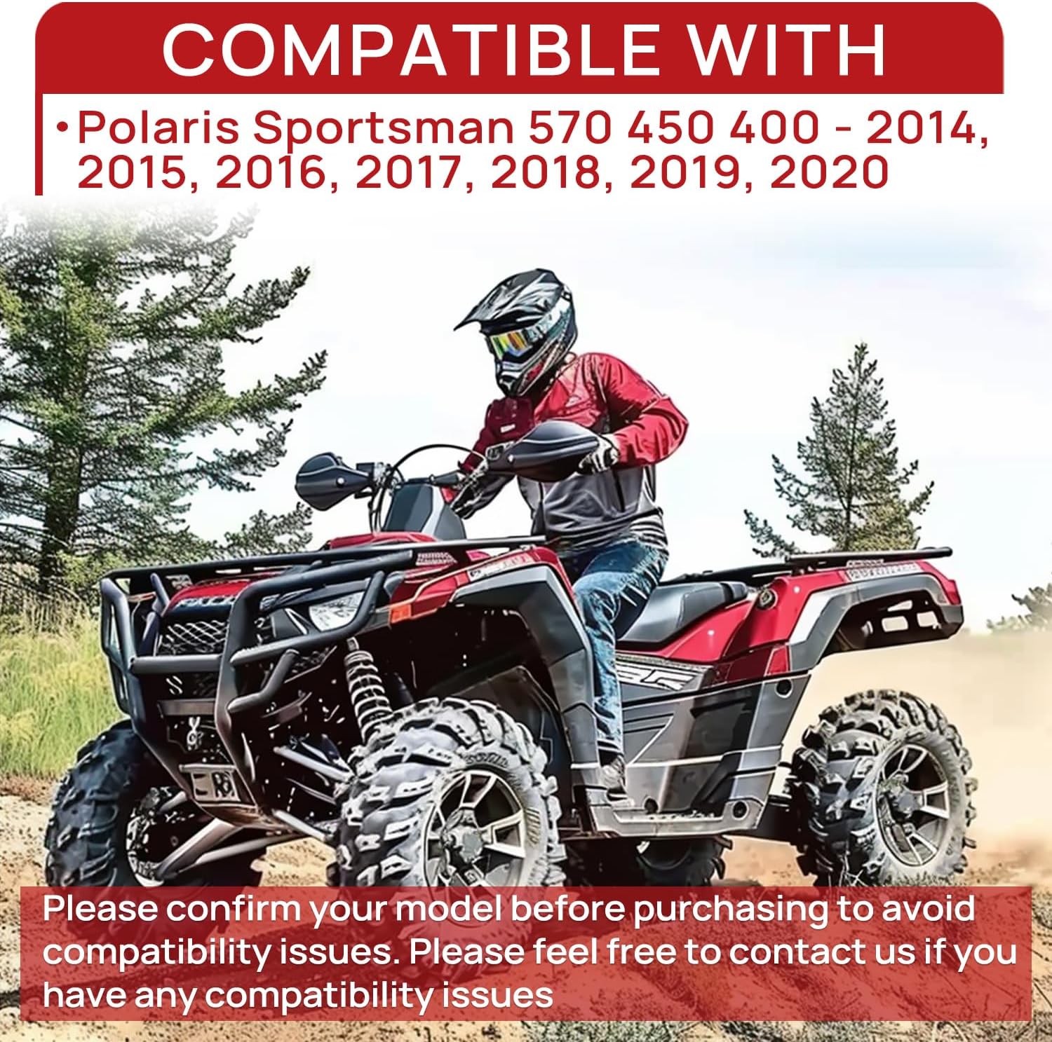 Brake Pads EZAPEX Front and Rear Compatible with Polaris Sportsman 570 500 450 400 800 2009-2020 Touring 570 2017-2024 3 Sets Sintered Copper FA475 FA159